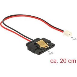 DELOCK 85336 - 2 pin female > SATA 15 pin, metal clip, 20 cm