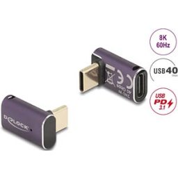 DELOCK 60289 - Adapter USB 4.0 C male > female - 90°, 8K 60 Hz