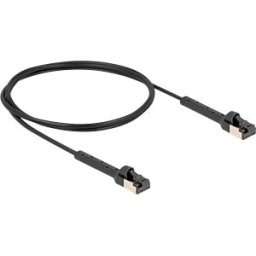 DELOCK 80940 - Cat.8.1 patch cable, slim, U/FTP, angled, black, 1m