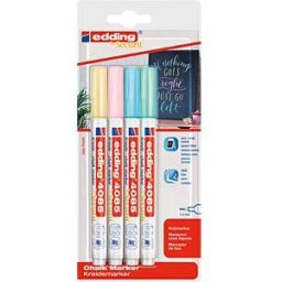 EDDING 4085/4P - Chalk marker, 1 - 2 mm, pastel, pack of four