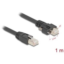 DELOCK 80477 - Patch cable, Cat.6a, S/FTP, with screws, 1 m