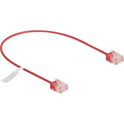 DELOCK 80800 - RJ45 Network Cable Cat.6 UTP Ultra Slim 0.3 m red with short plu
