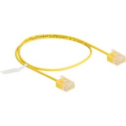 DELOCK 80898 - RJ45 Network Cable Cat.6 UTP Ultra Slim 0.5 m yellow with short