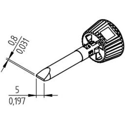 ERSA 0142CDLF50 - ERSADUR soldering tip, 5 mm, chisel-shaped
