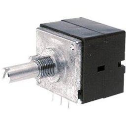 RK27112-LIN100KC - ALPS rotary potentiometer, high-end, 6 mm, stereo, 100 K, centre