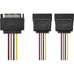 NEDIS N CCGB73190VA015 - SATA power connector > 2x SATA power port, 0.15 m
