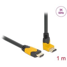 DELOCK 86988 - HDMI cable male straight to male 90° top angled 48 GBit/s, 1 m