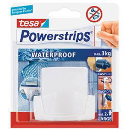 TESA 59704 - Powerstrips® Waterproof Wave duo hook, white