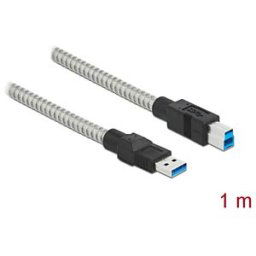 DELOCK 86778 - USB 3.0 cable, USB-A to USB-B, metal sheath, 1 m