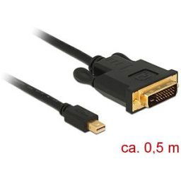 DELOCK 83987 - Delock cable miniDP 1.1 male > DVI 24+1 male, black, 50 cm