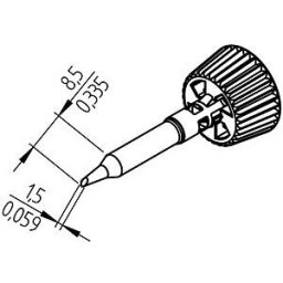 ERSA 0142ADLF15 - ERSADUR soldering tip, 1.5 mm, angled