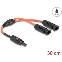 DELOCK 88223 - DL4 Solar Splitter Cable 1 x Socket to 2 x Plug 30 cm red