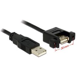 DELOCK 85106 - Cable USB 2.0 A > USB 2.0 A mount 1 m