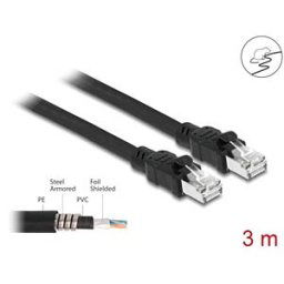 DELOCK 80115 - Network cable RJ45 Cat.6A F/UTP with inner metal sheath 3 m
