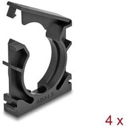 DELOCK 60488 - Cable sleeve holder with locking clip 34.5 mm 4 pieces black