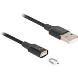 DELOCK 88167 - Magnetic USB charging cable, black, 1 m