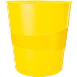 LEITZ 52781016 - WOW waste paper basket, 15 l, yellow