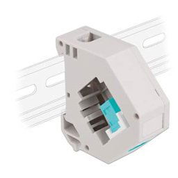 DELOCK 87173 - Keystone SC Simplex female > female aqua, with DIN rail adapter