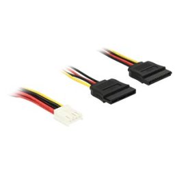 DELOCK 84859 - Floppy 4pin Power recept.>2xPower SATA 15pin recept. 30cm