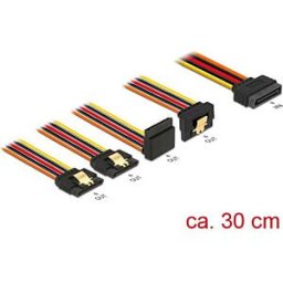 DELOCK 60148 - Delock Cable SATA 15 pin > 4x SATA 15 pin, 30 cm