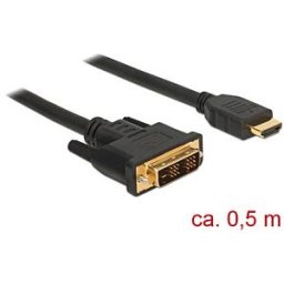 DELOCK 85581 - Cable DVI 18+1 male > HDMI-A male 0.5 m black