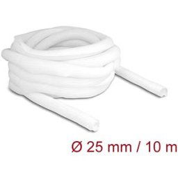 DELOCK 20816 - Braided Sleeve self-closing 10 m x 25 mm white