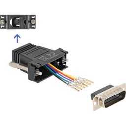 DELOCK 67082 - Adapter D-Sub 15 Pin plug > RJ12 jack Mounting kit, black