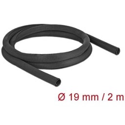 DELOCK 19179 - Woven Sleeve self-closing heat-resistant 2 m x 19 mm black