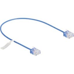 DELOCK 80778 - RJ45 Network Cable Cat.6 UTP Ultra Slim 0.3 m blue with short pl
