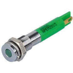APEM APM Q6P1C G24E - Indicator LED, 24 V DC, 6 mm, FASTON, green/BrC