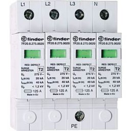 FINDER FIN 7P.25 - SPD type 2, for 3-phase TN-S grids