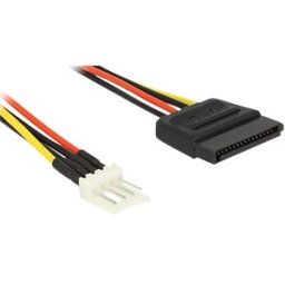 DELOCK 83879 - Power Cable SATA 15 pin male > 4 pin floppy male 60 cm