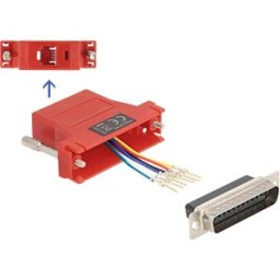 DELOCK 67094 - Adapter D-Sub 25 Pin plug > RJ12 jack Mounting kit, red