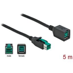 DELOCK 85984 - PoweredUSB Extension 12V > 12V, 5 m