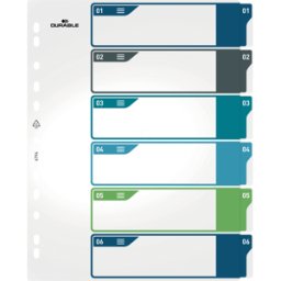 DURABLE 679427 - Plastic dividers, A4 (1 - 6)
