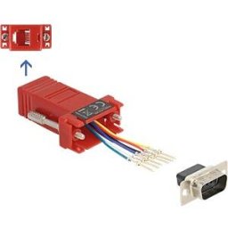 DELOCK 67074 - Adapter D-Sub 9 Pin plug > RJ12 jack Mounting kit, red