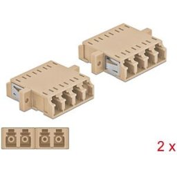 DELOCK 86540 - Optical Fiber Coupler LC Quad/LC Quad female 2 pieces beige