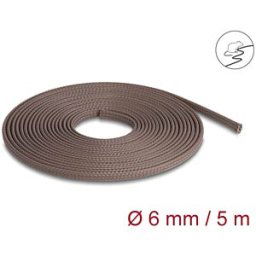DELOCK 20903 - Braided Sleeve rodent resistant stretchable 5 m x 6 mm brown