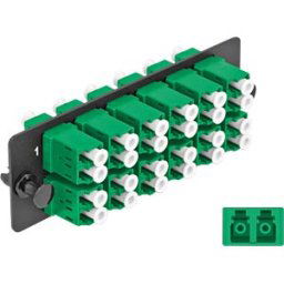 DELOCK 66931 - Fiber Optic Adapter Panel, 12 Port, LC Duplex APC, green