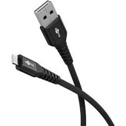GOOBAY 74485 - Sync & charge cable, USB-A -> Lightning, 60 W, 0.5 m, textile, b