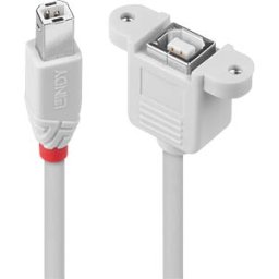 LINDY 31800 - USB 2.0 cable, B connector to B socket, 0.5 m