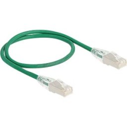 DELOCK 80364 - Patch cable Cat.6a U/FTP Slim 0.5 m green