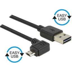 DELOCK 83847 - Cable EASY-USB 2.0-A male>Micro USB 2.0 m. angled l/r 0.5m