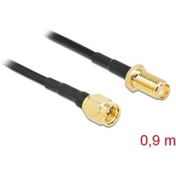 DELOCK 90447 - SMA connector to SMA socket LMR/CFD100 0.9 m