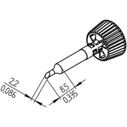 ERSA 0142ADLF22 - ERSADUR soldering tip, 2.2 mm, angled
