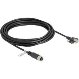 DELOCK 80430 - M12 Cable A-coded 8 pin female to RJ45 plug with screws Cat.5e F