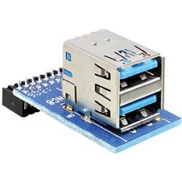 DELOCK 41865 - USB 3.0 pin header socket > 2 x USB 3.0 A socket, vertical