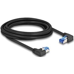 DELOCK 80466 - RJ45 Network Cable Cat.6A S/FTP right / left angled 3 m black
