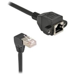 DELOCK 80314 - Patch cord extension, Cat.6a, S/FTP, 90° angled, 5 m