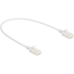 DELOCK 80357 - Patch cable Cat.6a U/UTP Slim 0.3 m white